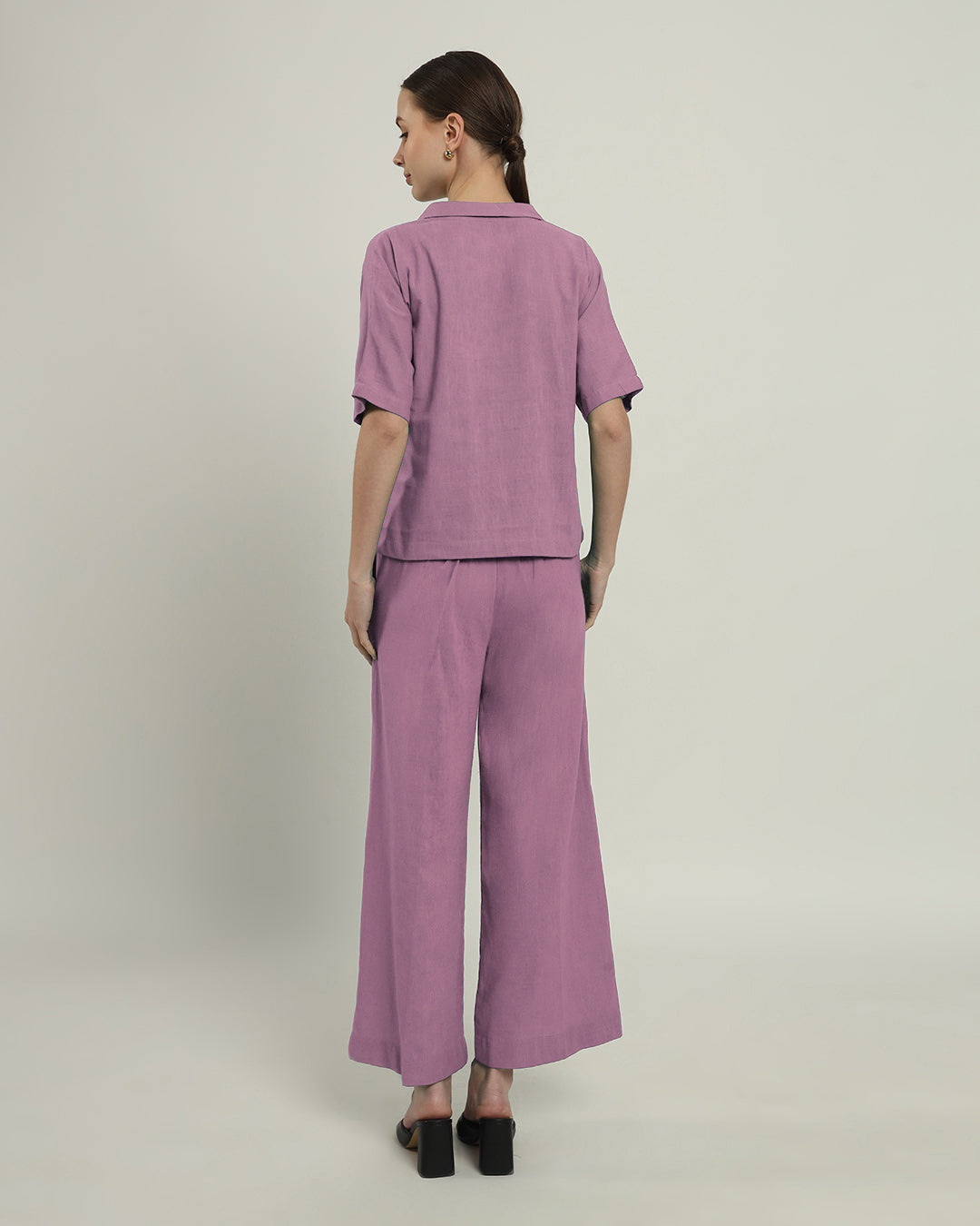 Purple Swirl Feeling Easy Collar Neck Co-ord Set