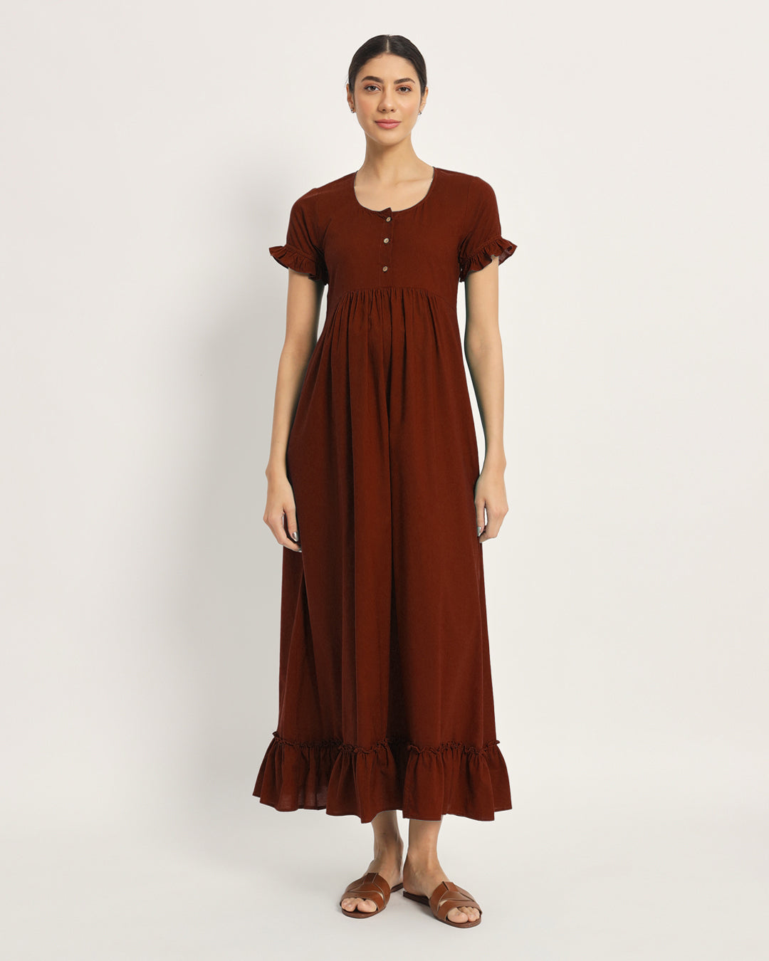 Russet Red Bumpin' & Stylin' Maternity & Nursing Dress