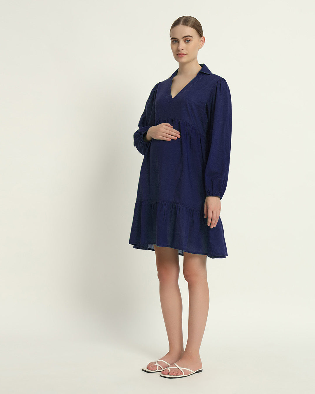 Midnight Blue Blossom & Bond Maternity & Nursing Dress