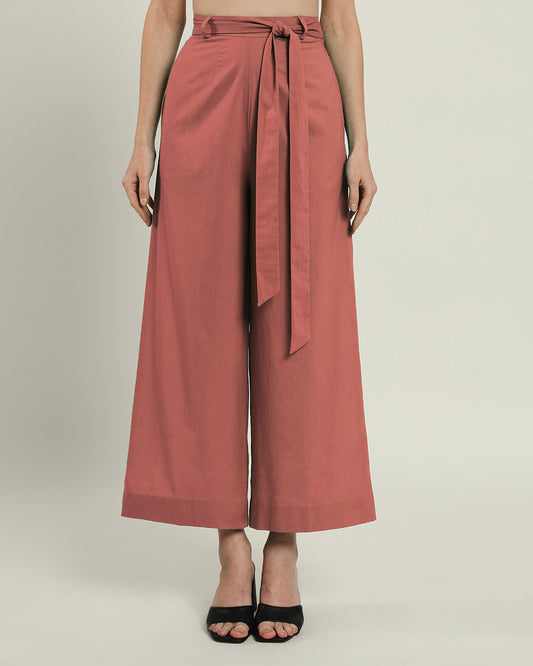 Ivory Pink Wide Pull-On Poplin Pants