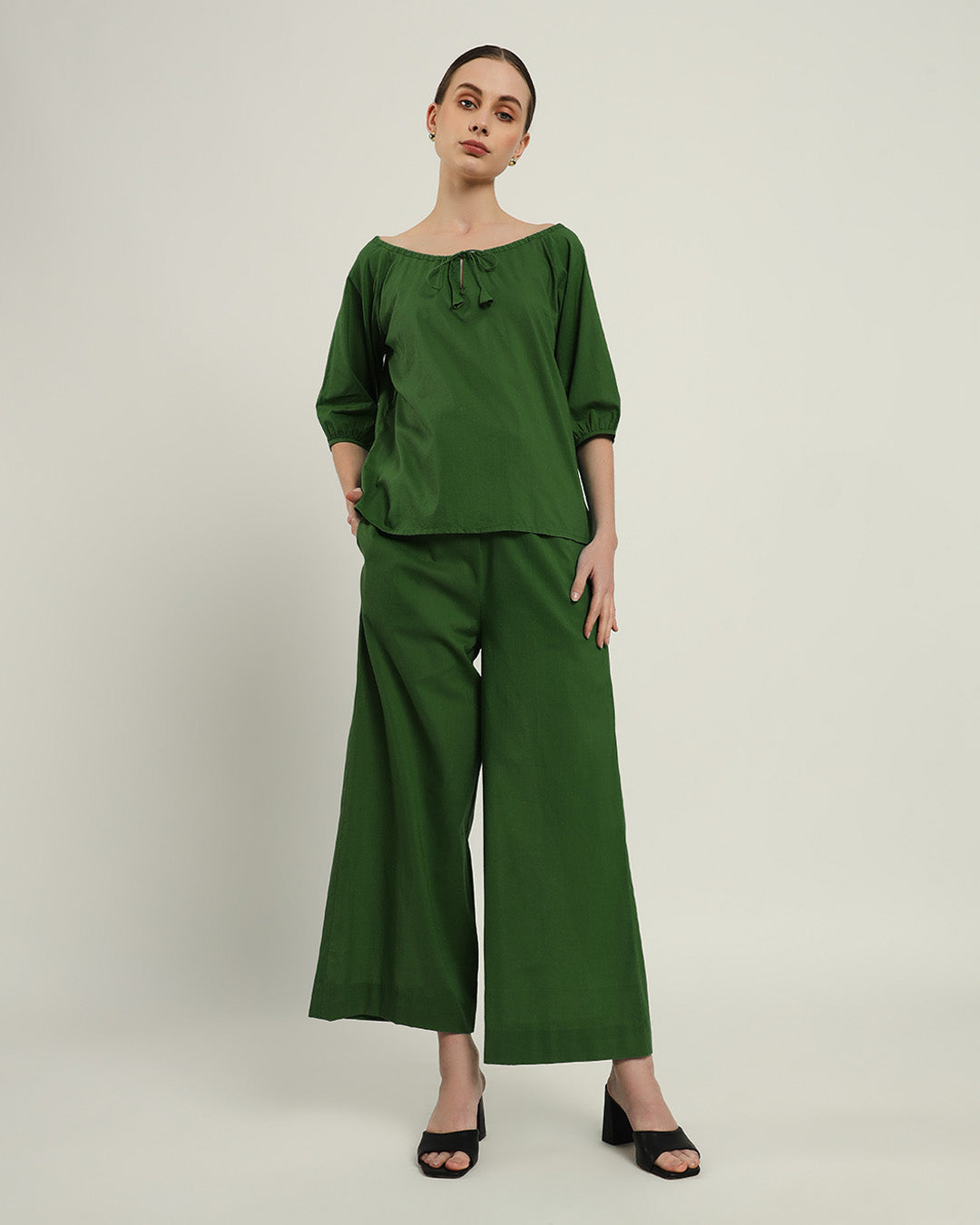 Emerald Effortless BowtNeck Top (Without Bottoms)
