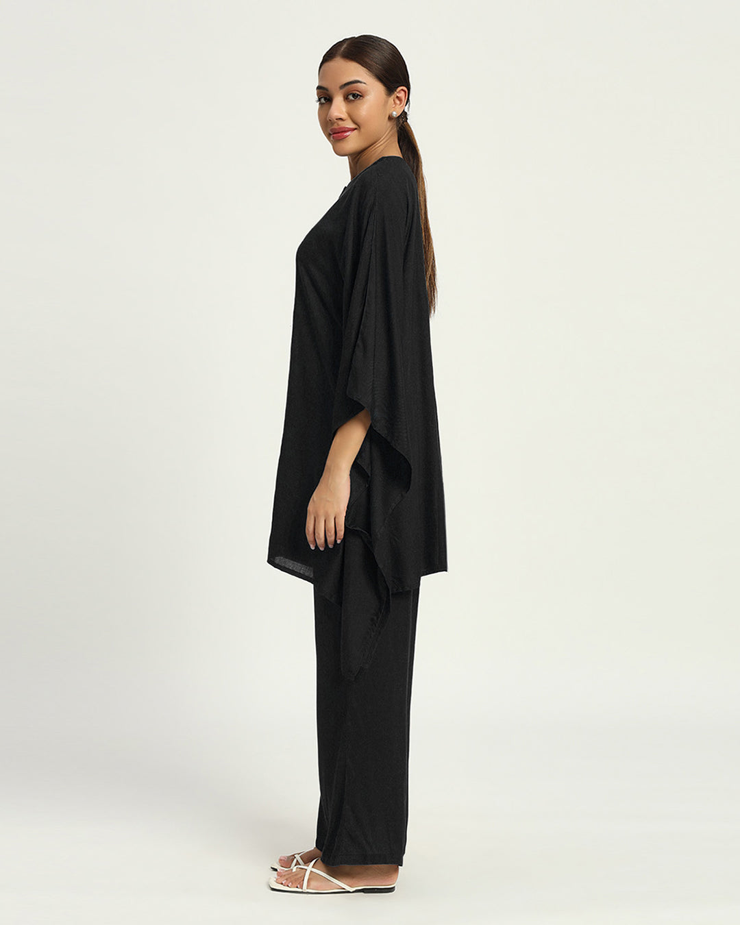 Black Everyday Comfy Kaftan Co-ord Set