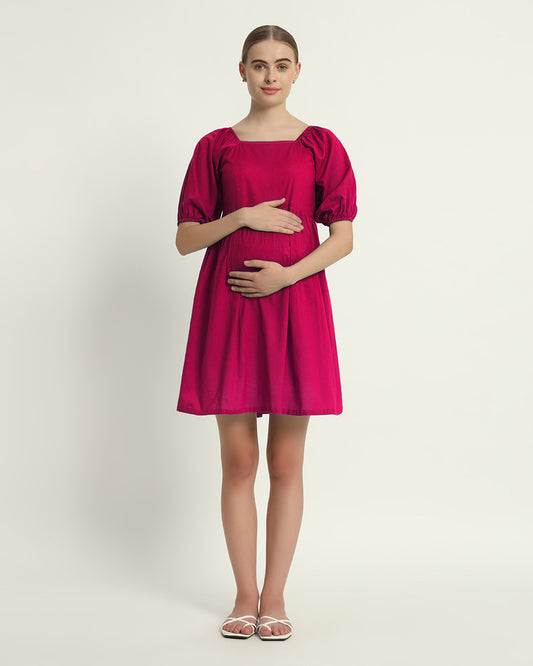 Queen's Gulabi Tender Moments Maternity & Nursing Dress