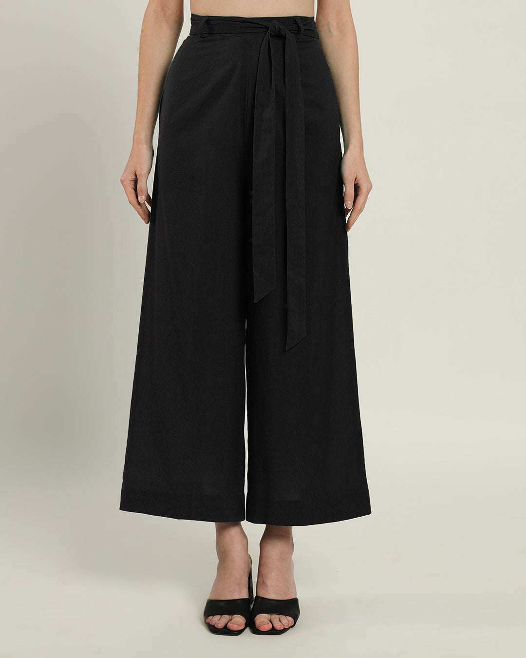 Noir Wide Pull-On Poplin Pants