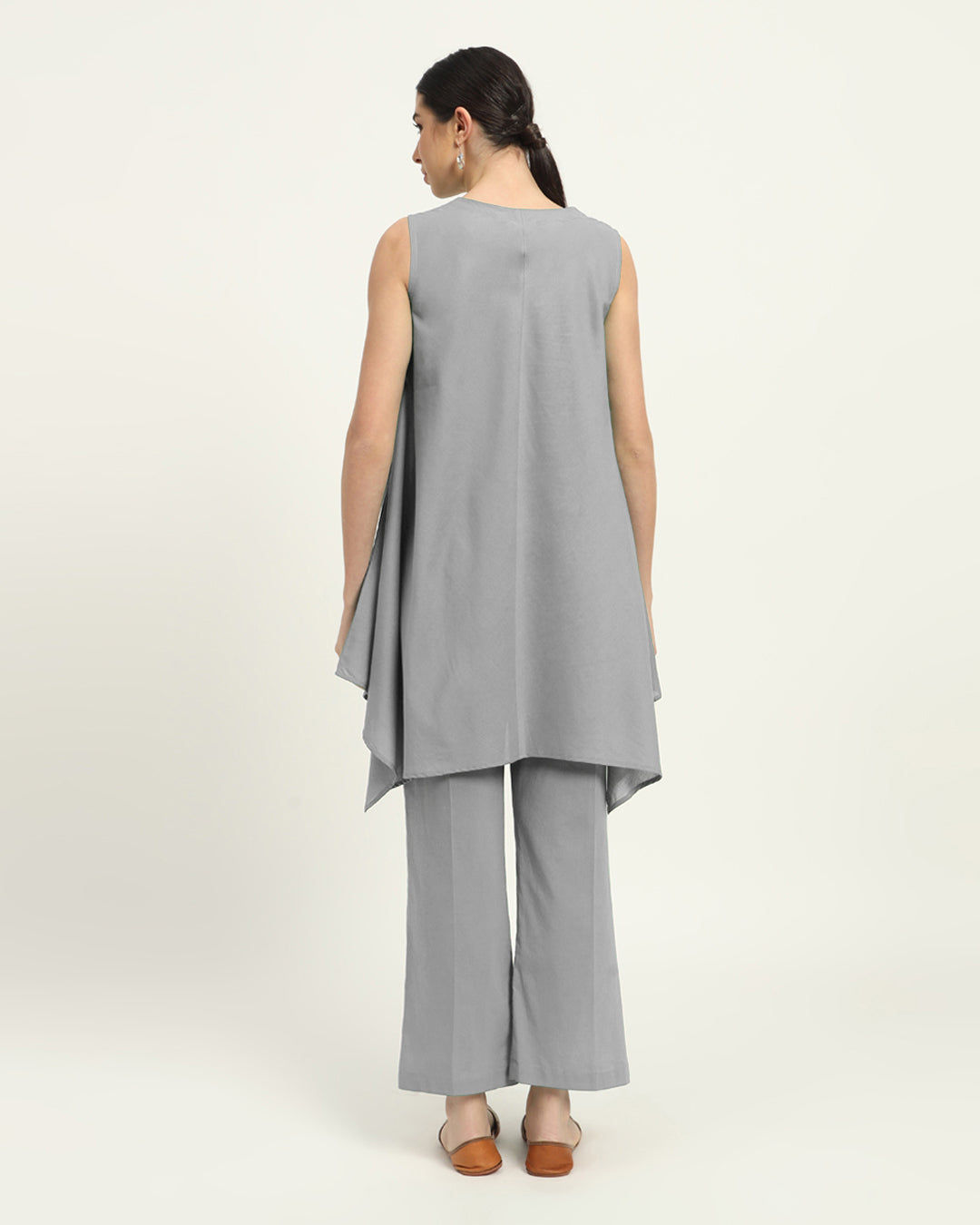 Iced Grey Midsummer Dream Solid Kurta (Without Bottoms)