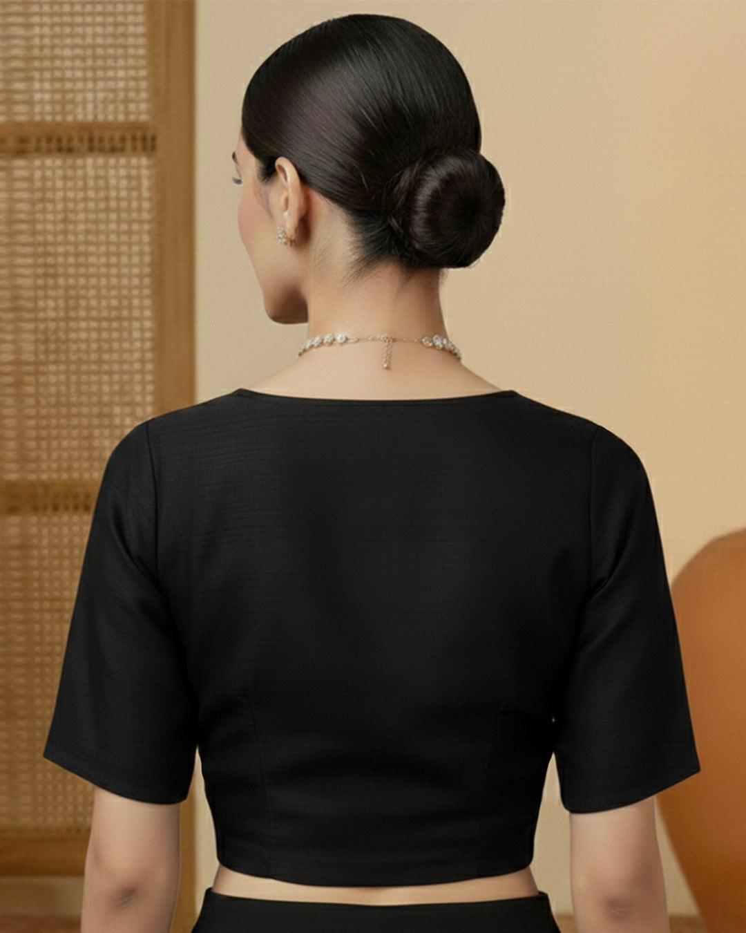 Silk Black Opulent V Grace Blouse