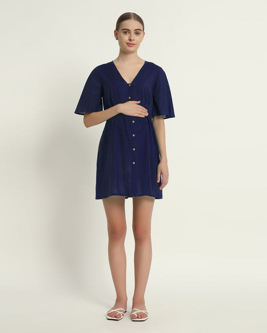 Midnight Blue Baby Bundle Maternity & Nursing Dress