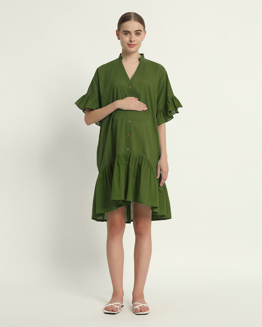 Greening Spring Mother-To-Be Maternity & Nursing Dress