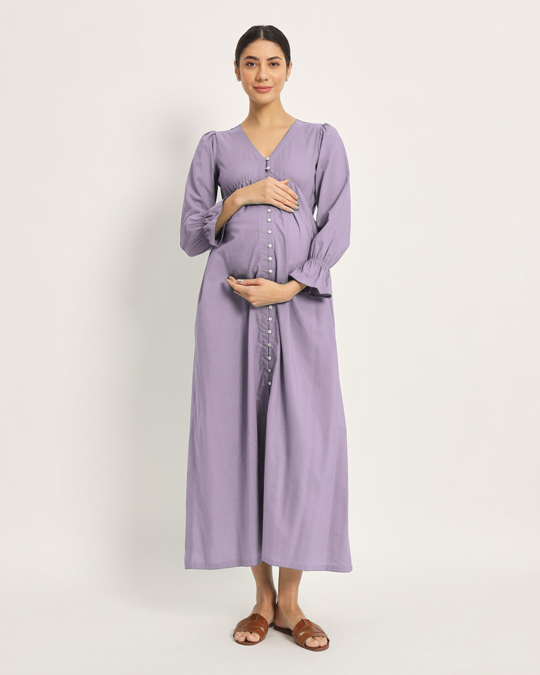 Lilac Glowing Bellies Maternity & Nursing Dress