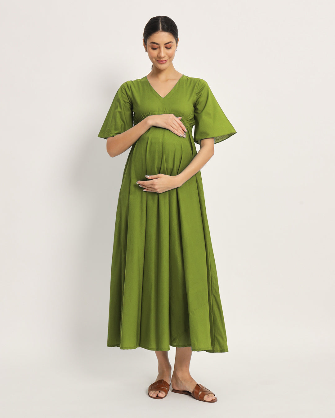 Sage Green Life Bloom Maternity & Nursing Dress
