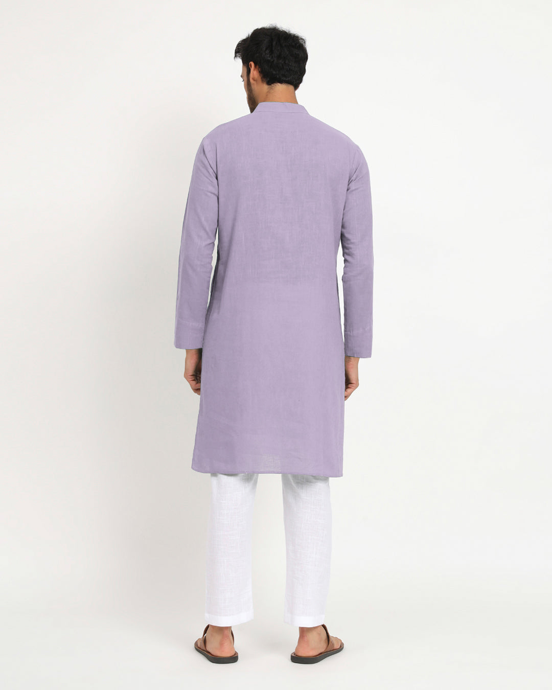 Combo: Lilac Monochromatic Mandarin Collar Men's Kurta & Pyjama