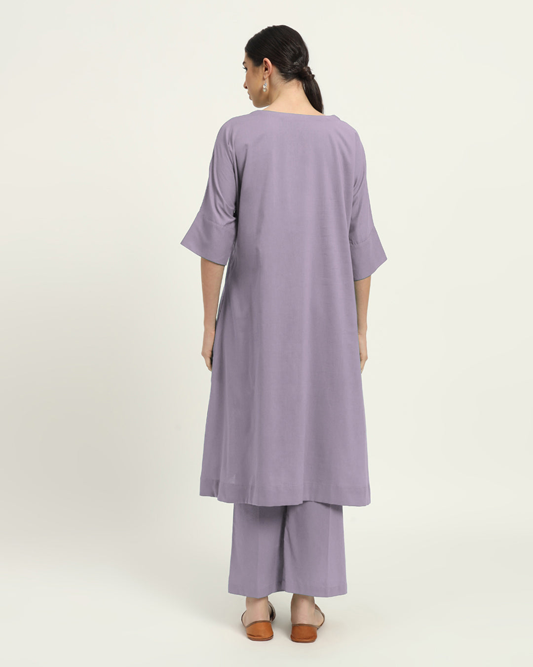 Lilac Flare & Flow Boat Neck Solid Co-ord Set