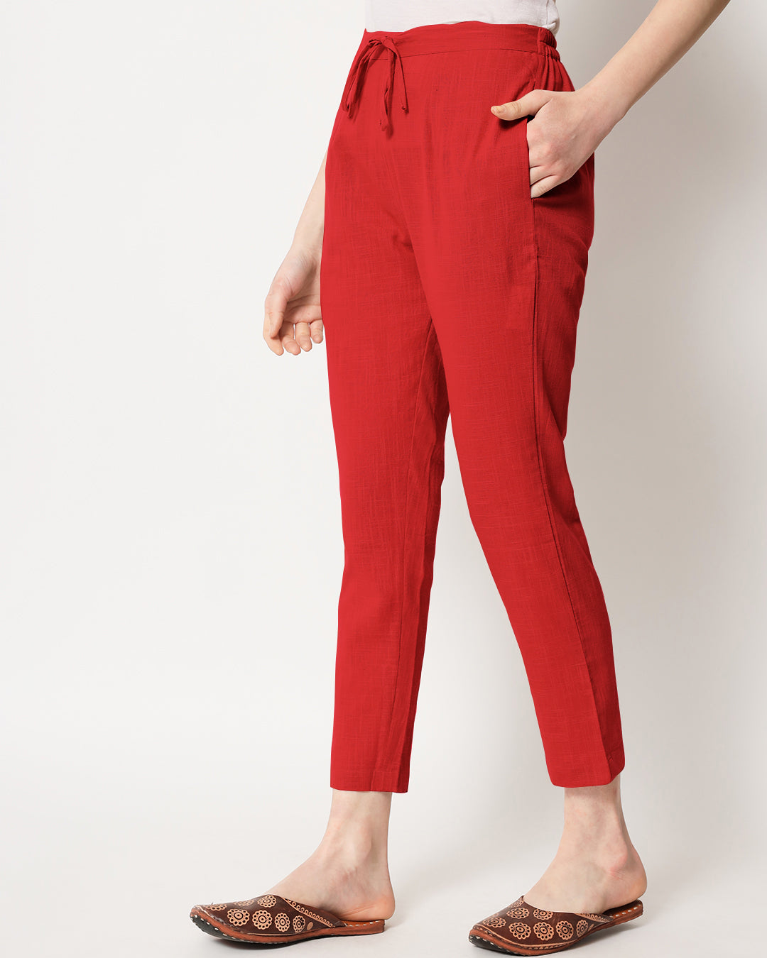 Classic Red Cigarette Pants