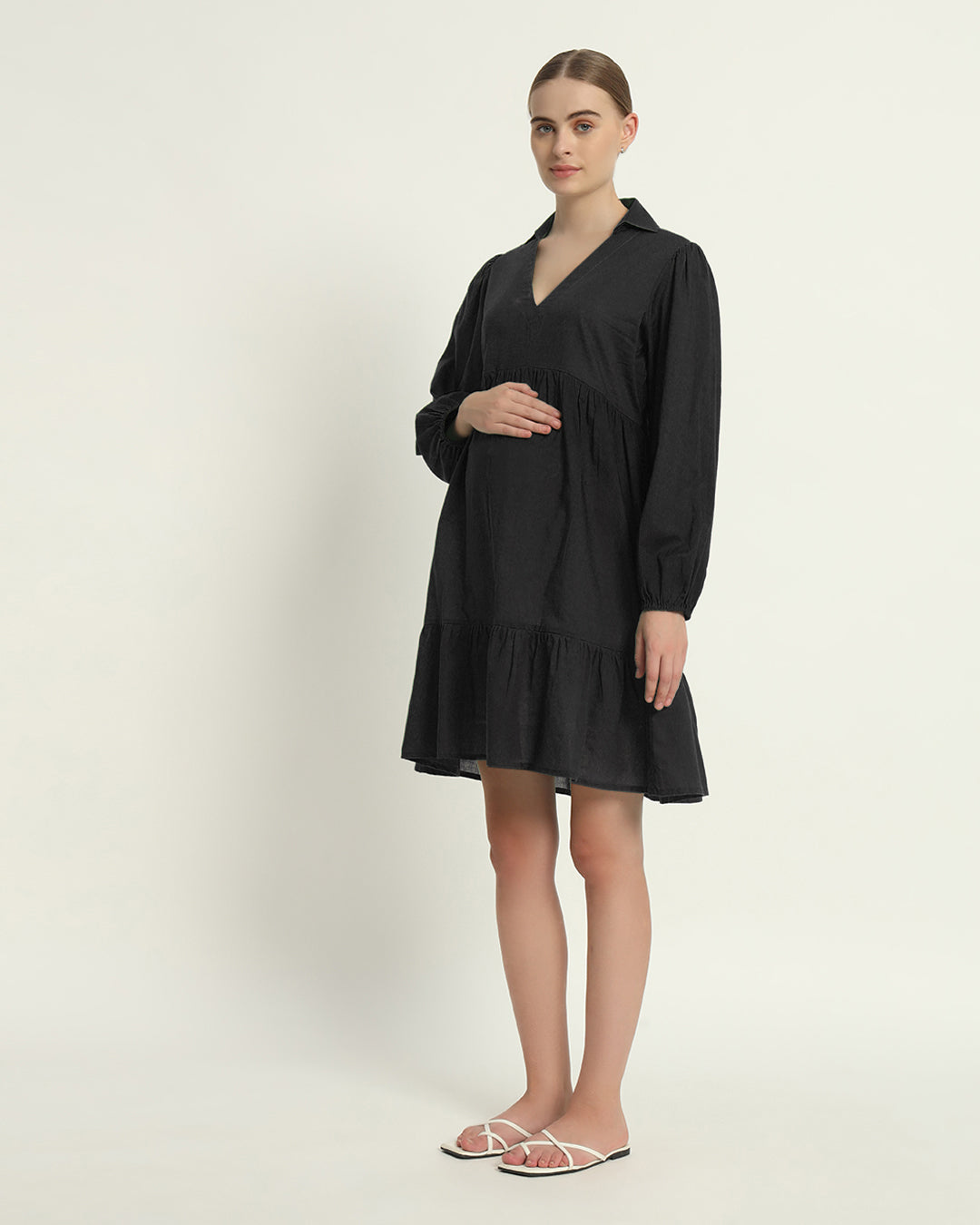 Black Blossom & Bond Maternity & Nursing Dress