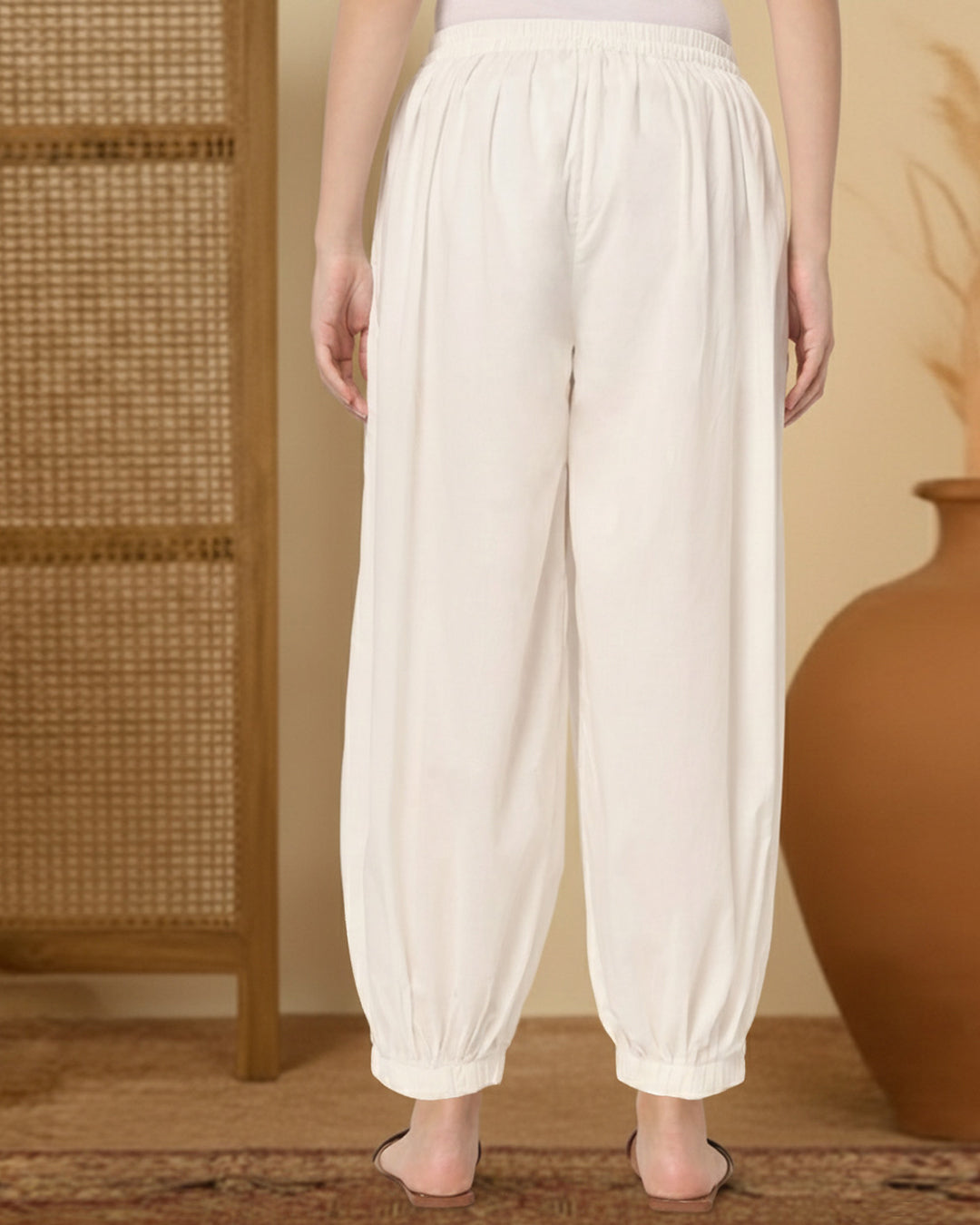 White Pleated Salwar