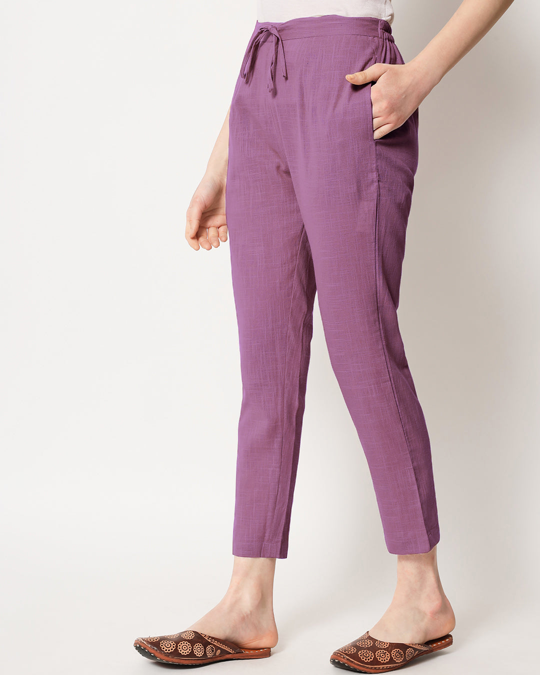 Wisteria Purple Cigarette Pants