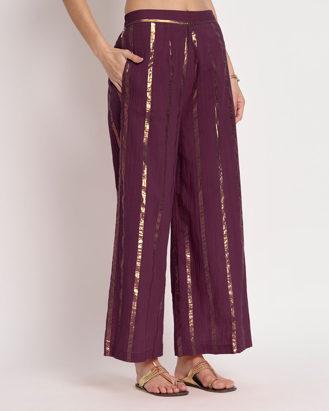 Plum Passion Glisten Gathered Gala Co-ord Set