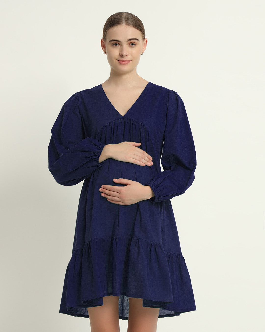 Midnight Blue On Baby Time Maternity & Nursing Dress