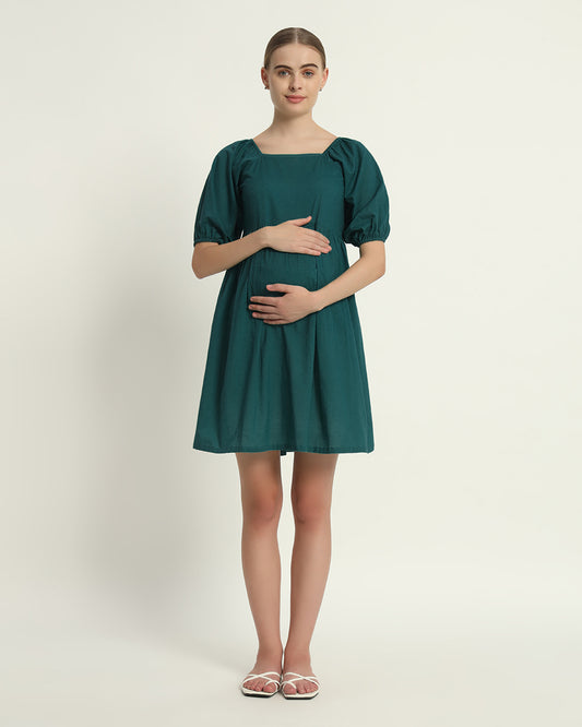 Deep Teal Tender Moments Maternity & Nursing Dress