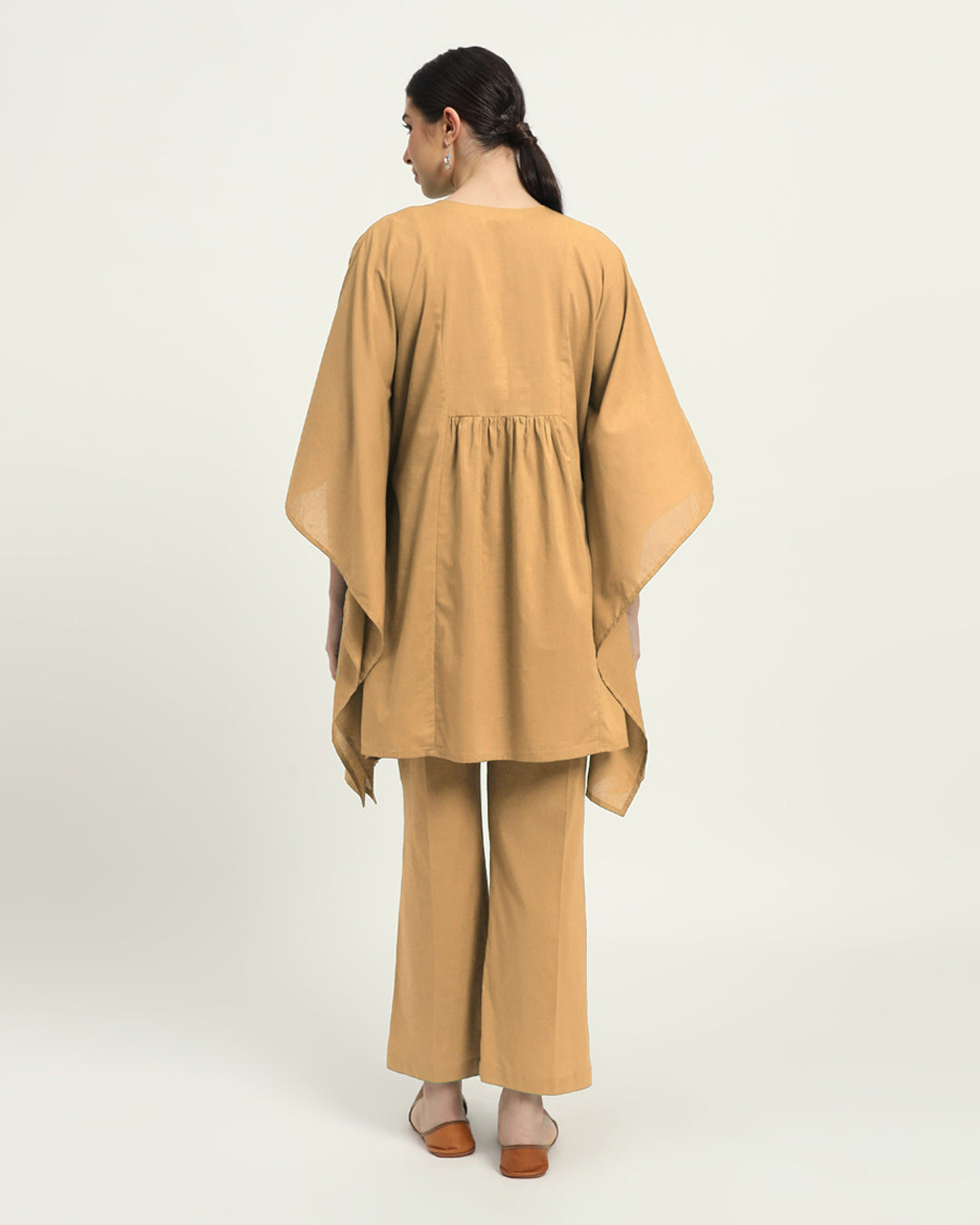 Beige Kaftan Karess Solid Co-ord Set