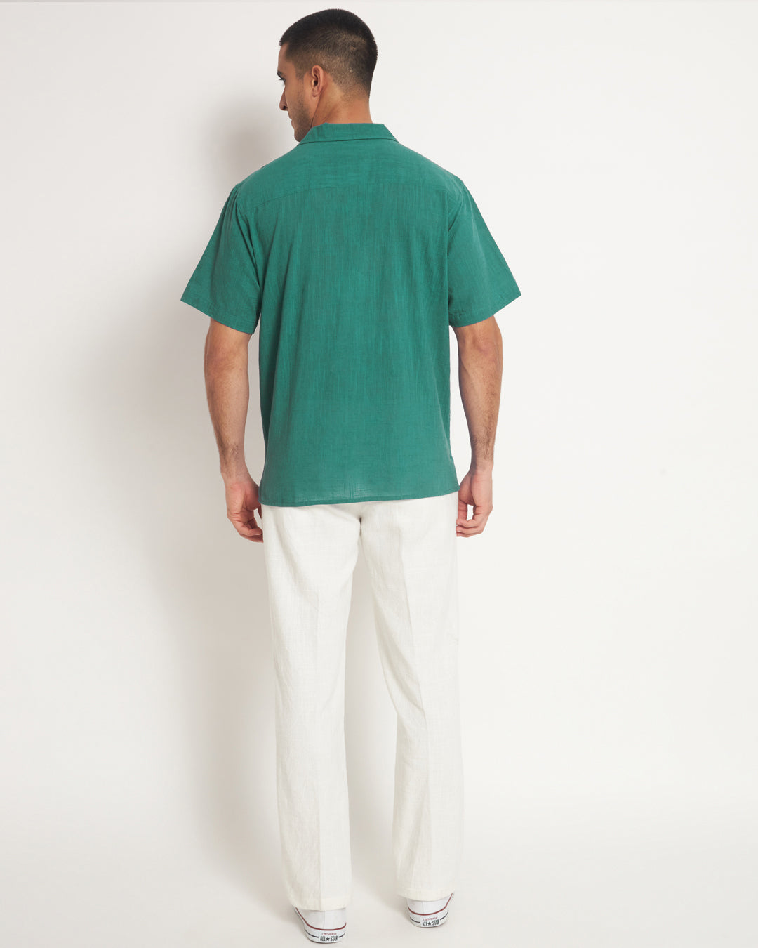 Combo: Classic Forest Green Half Sleeves Men's Shirt & Pants