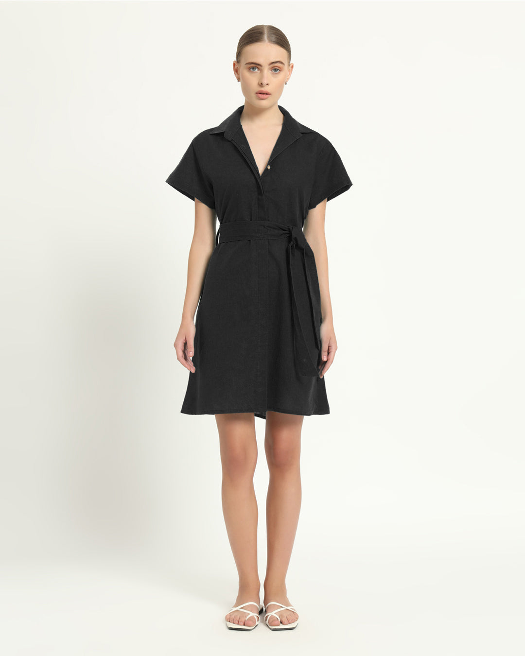 The Loretto Noir Cotton Dress