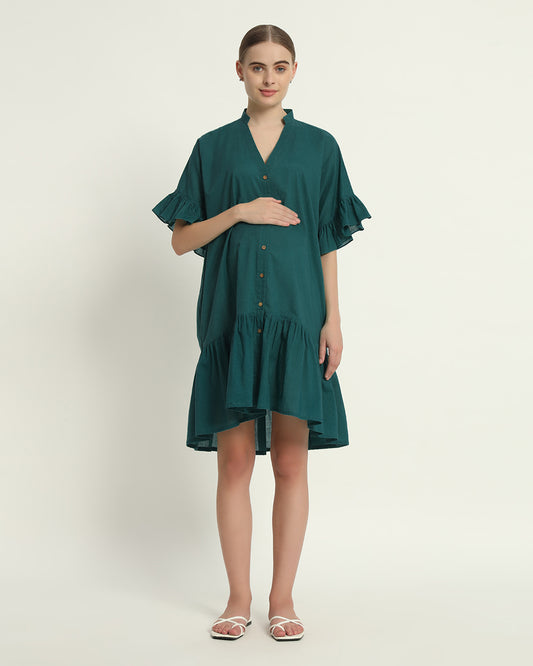 Deep Teal Mother-To-Be Maternity & Nursing Dress