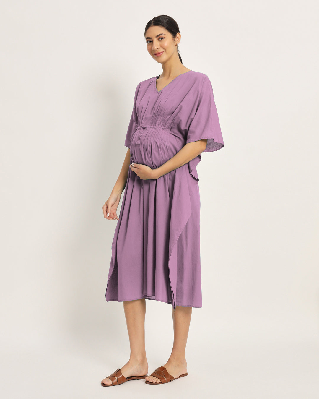 Combo: Iris Pink & Wisteria Purple Mommy Mode Maternity & Nursing Dress