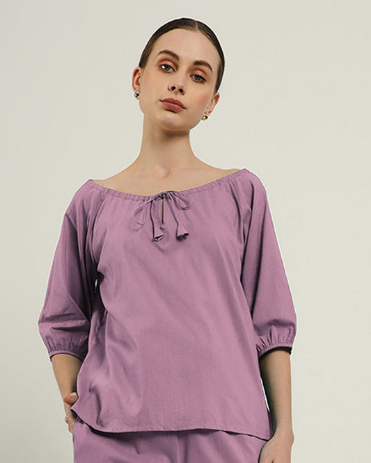 Purple Swirl Effortless BowtNeck Top (Without Bottoms)