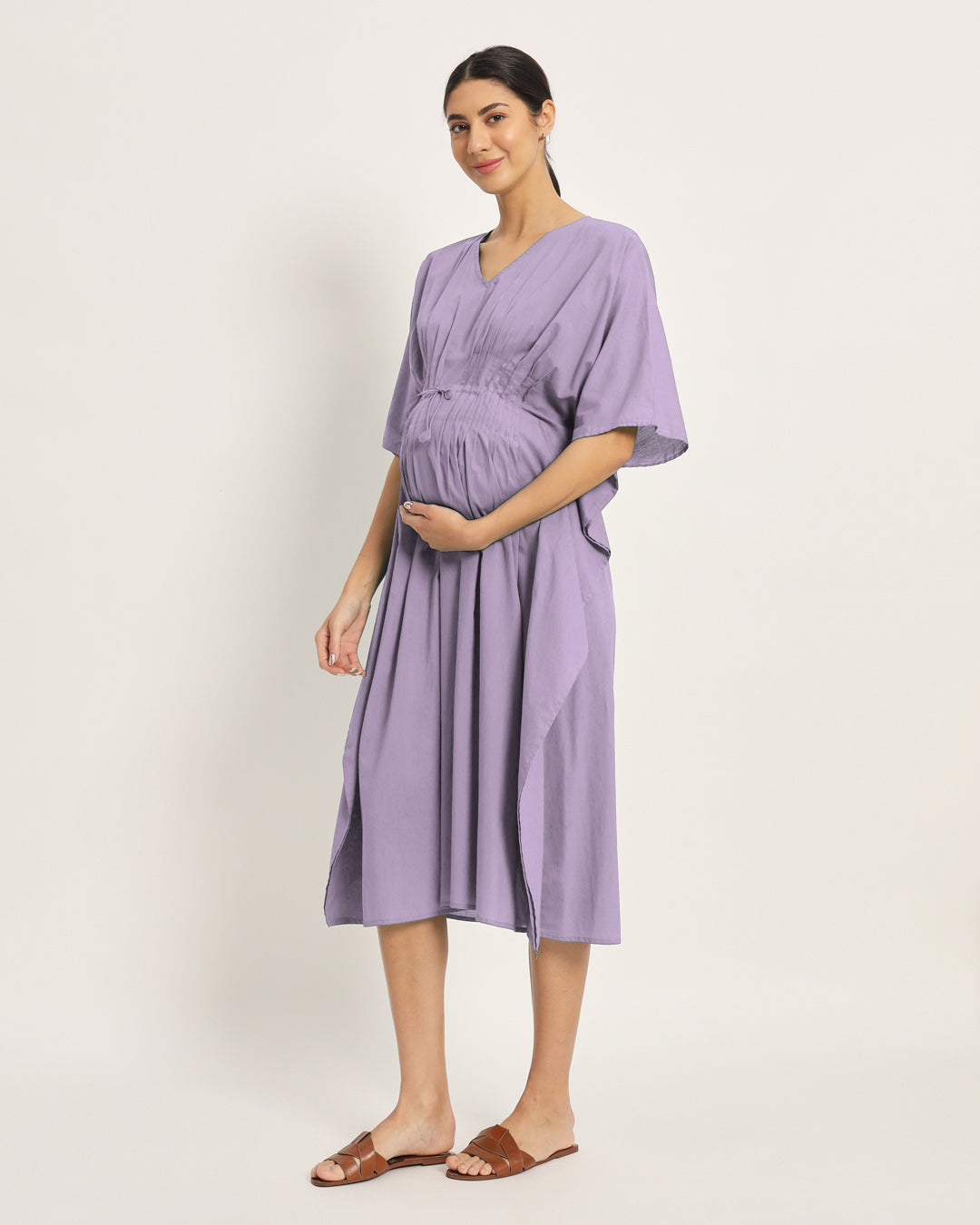 Combo: Iris Pink & Lilac Mommy Mode Maternity & Nursing Dress