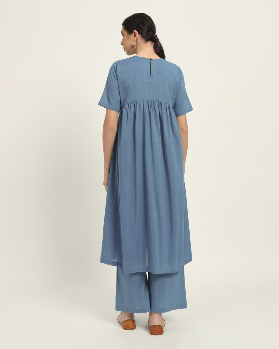 Combo: Blue Dawn & Iced Grey Flare Elegance Kurta