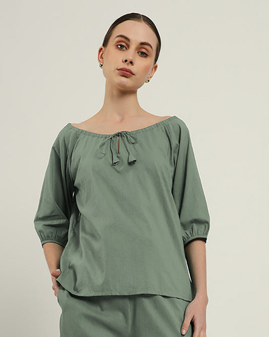 Mint Effortless BowtNeck Top (Without Bottoms)