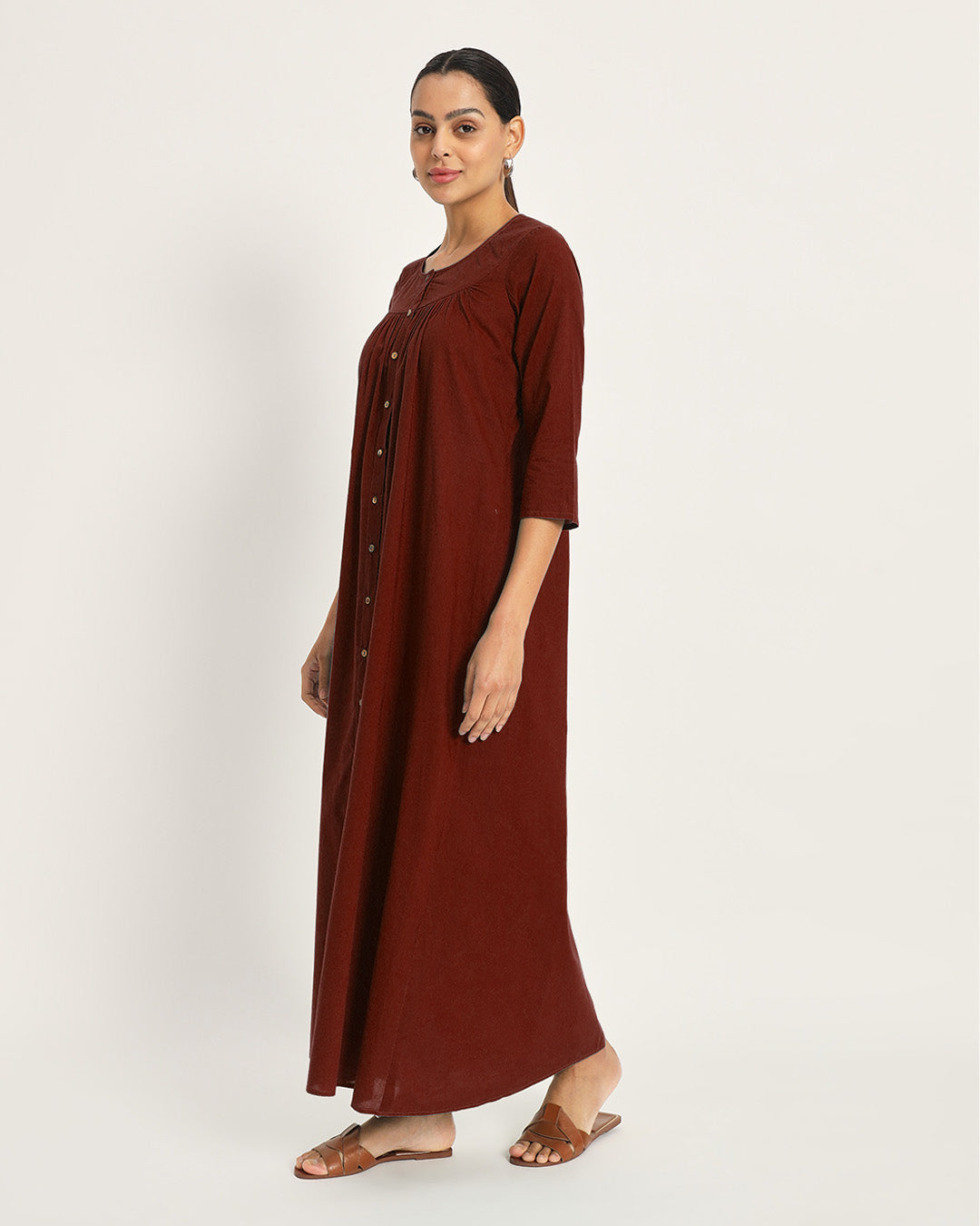 Combo: Russet Red & Sage Green Nighttime Must-Have Nightdress