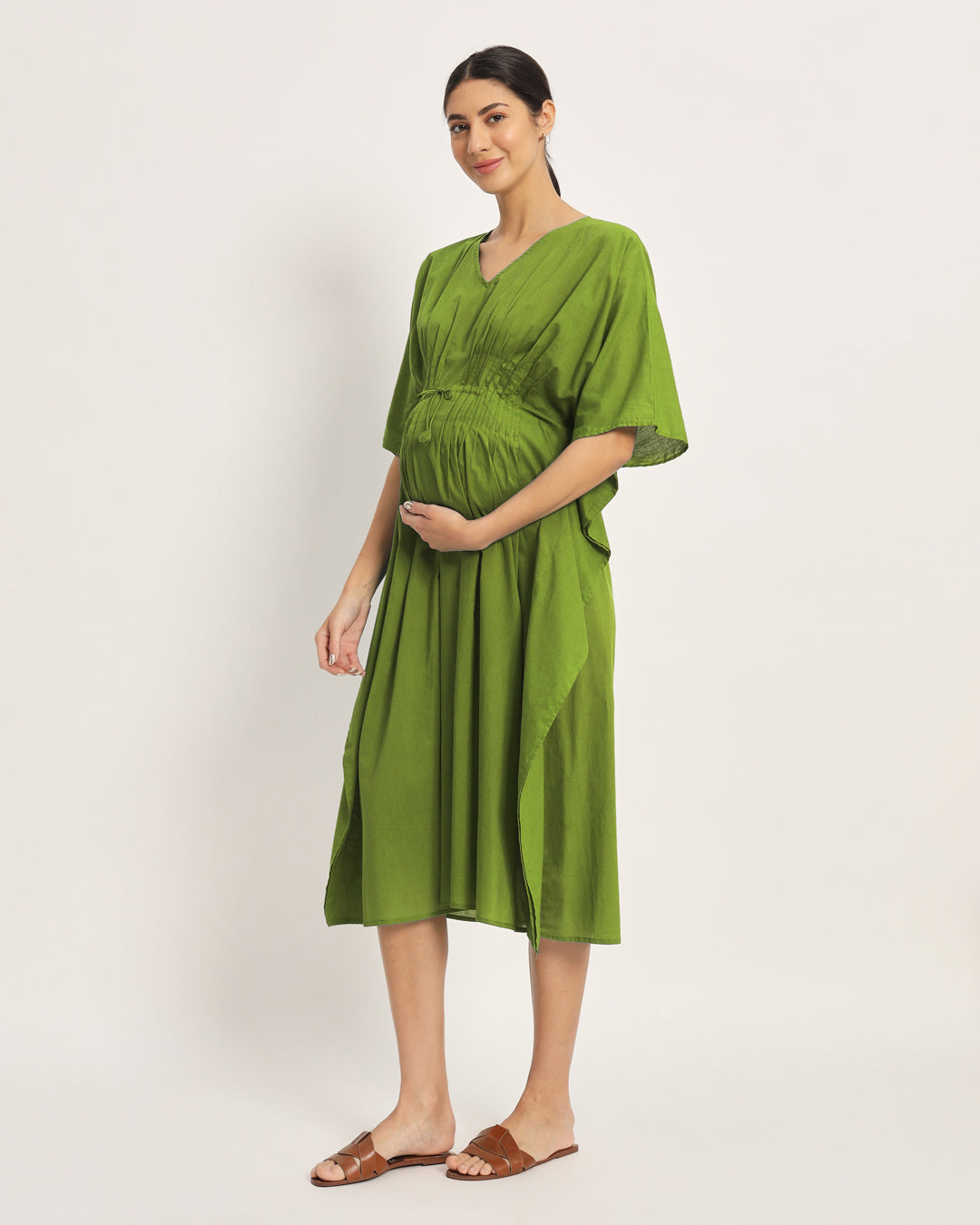 Combo: Russet Red & Sage Green Mommy Mode Maternity & Nursing Dress
