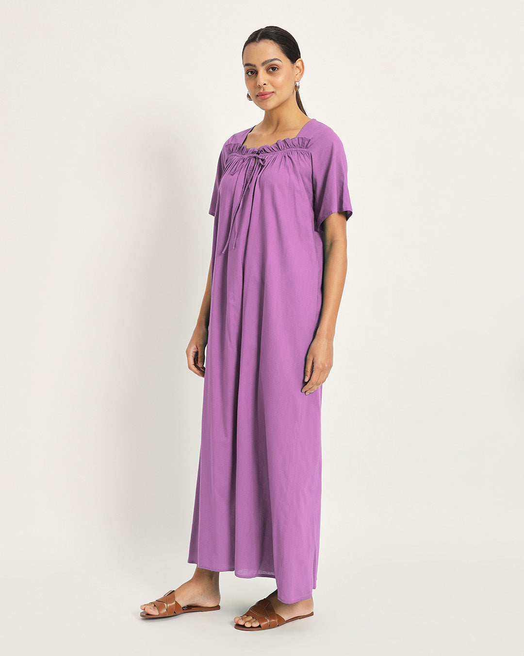 Combo: Classic Black & Wisteria Purple Breathable Bliss Nightdress