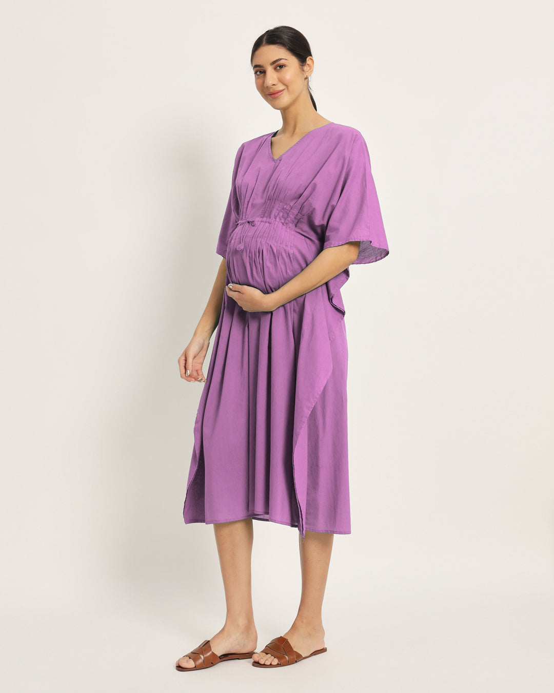 Combo: Iris Pink & Wisteria Purple Mommy Mode Maternity & Nursing Dress