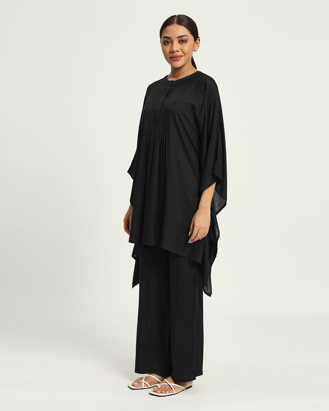 Black Everyday Comfy Kaftan Co-ord Set