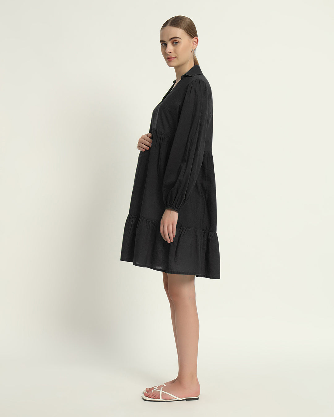 Black Blossom & Bond Maternity & Nursing Dress