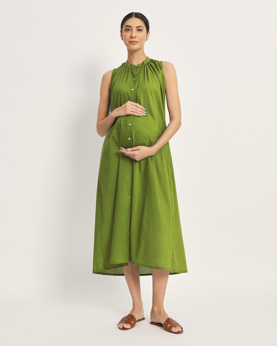 Sage Green Mommy Must-Haves Maternity & Nursing Dress