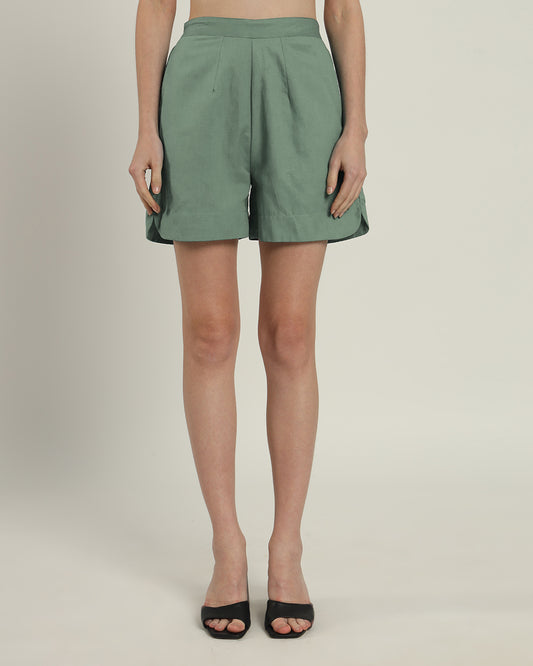 Mint High-Waisted Straight Leg Belt Shorts