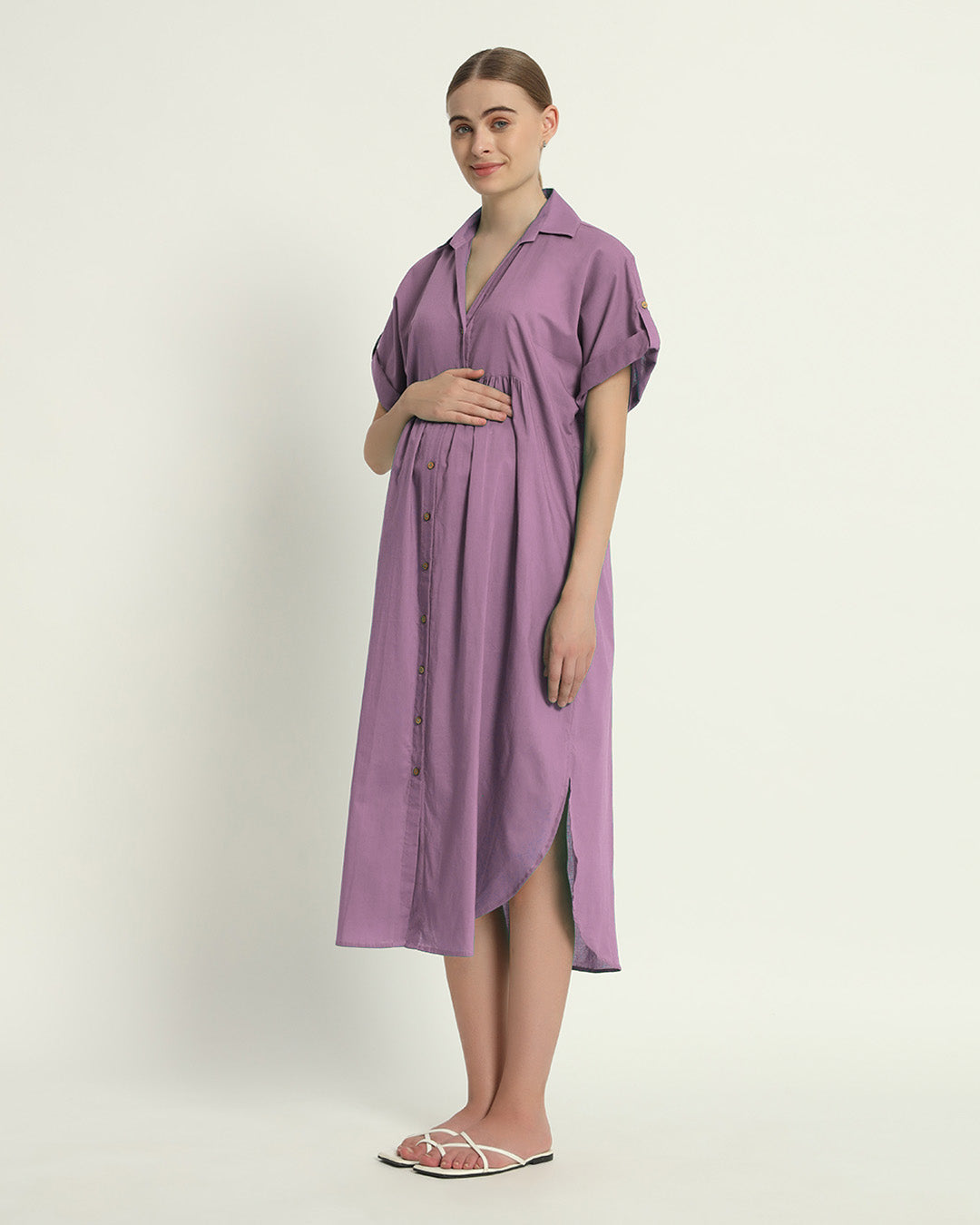 Iris Purple Sweet Embrace Maternity & Nursing Dress