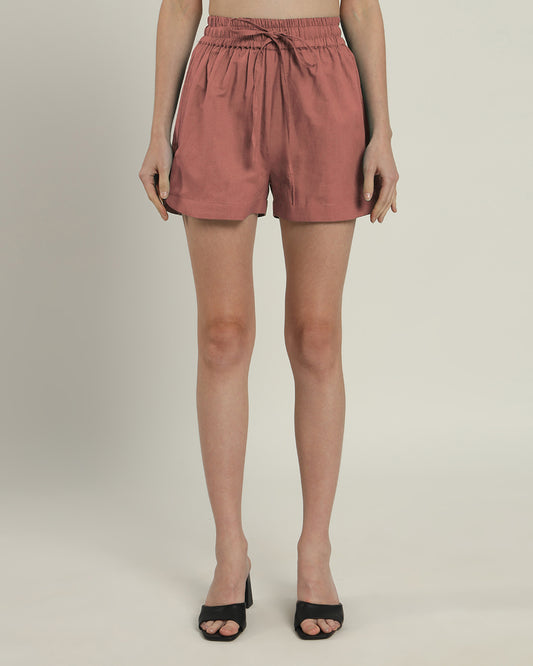 Ivory Pink Pull-On Shorts