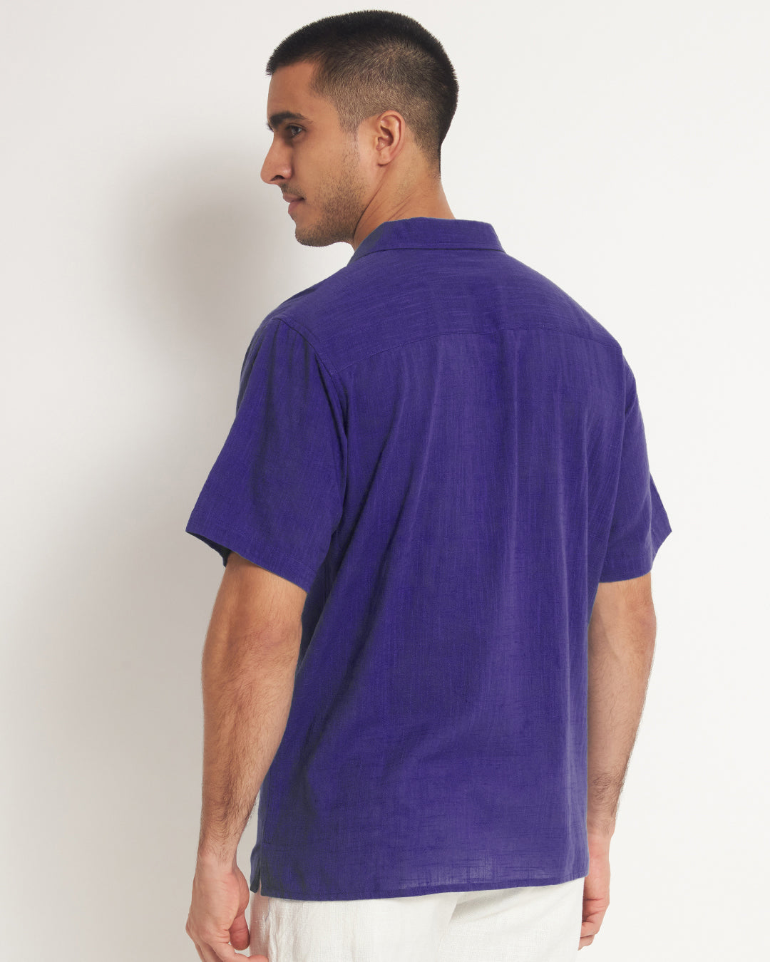 Classic Aurora Purple Men's Half Sleeves Shirt