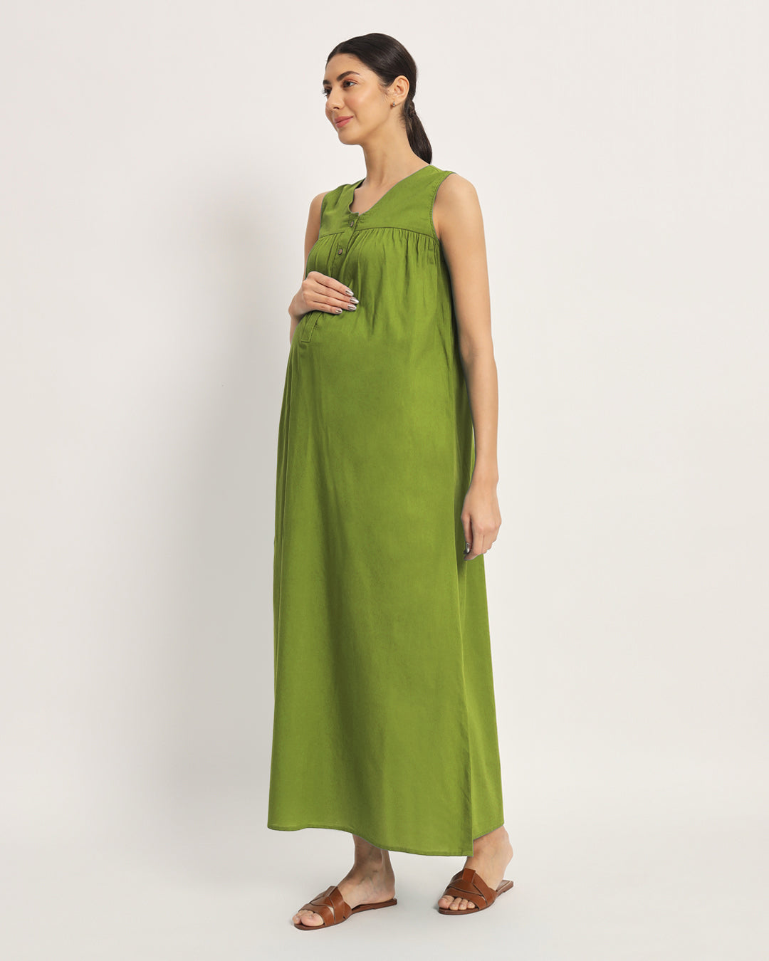 Sage Green Mommylicious Maternity & Nursing Dress