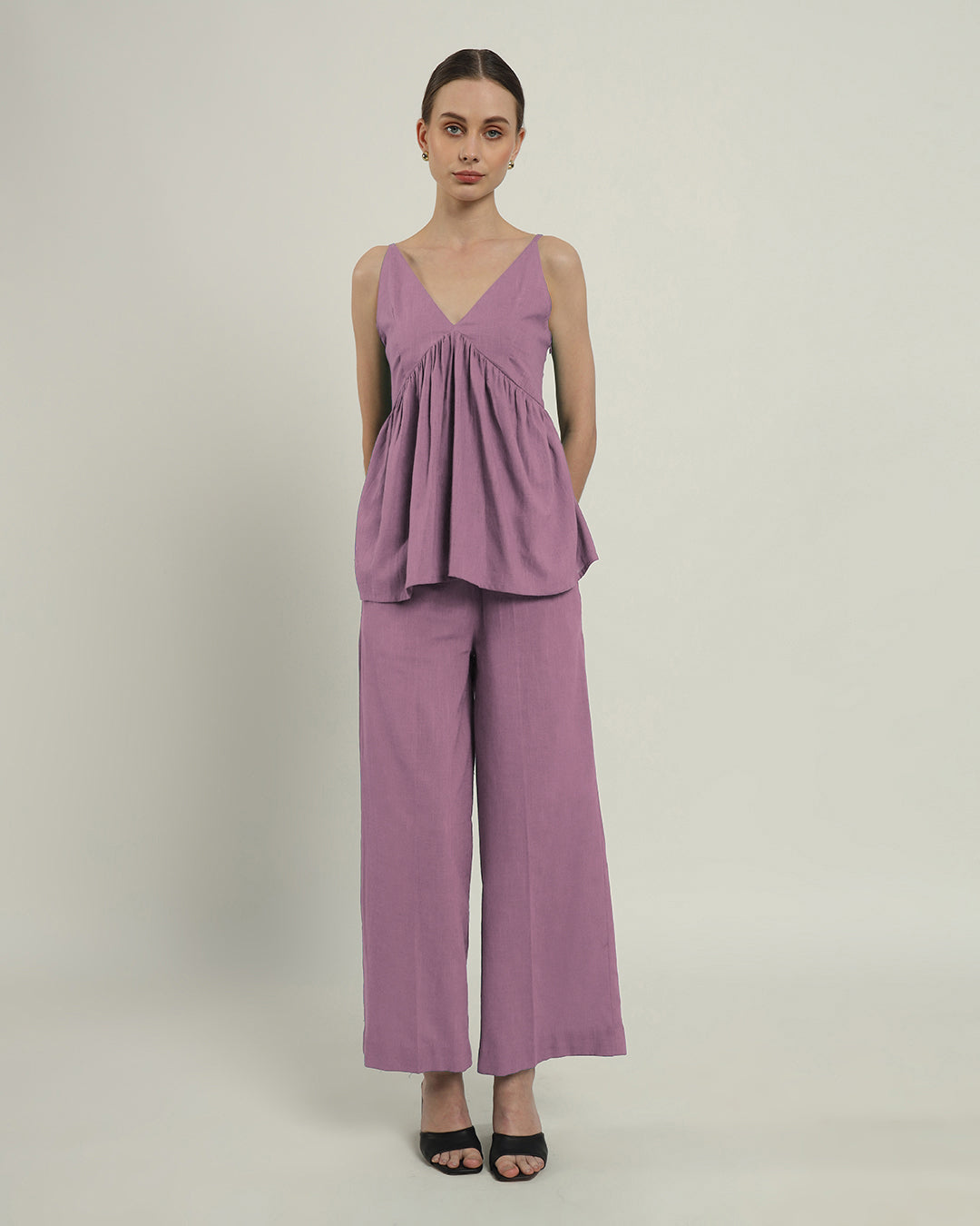 Purple Swirl Weekend Update Gathered Co-ord Set