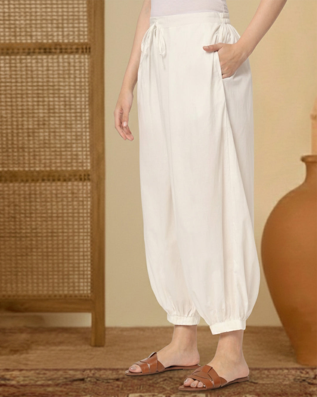 White Pleated Salwar