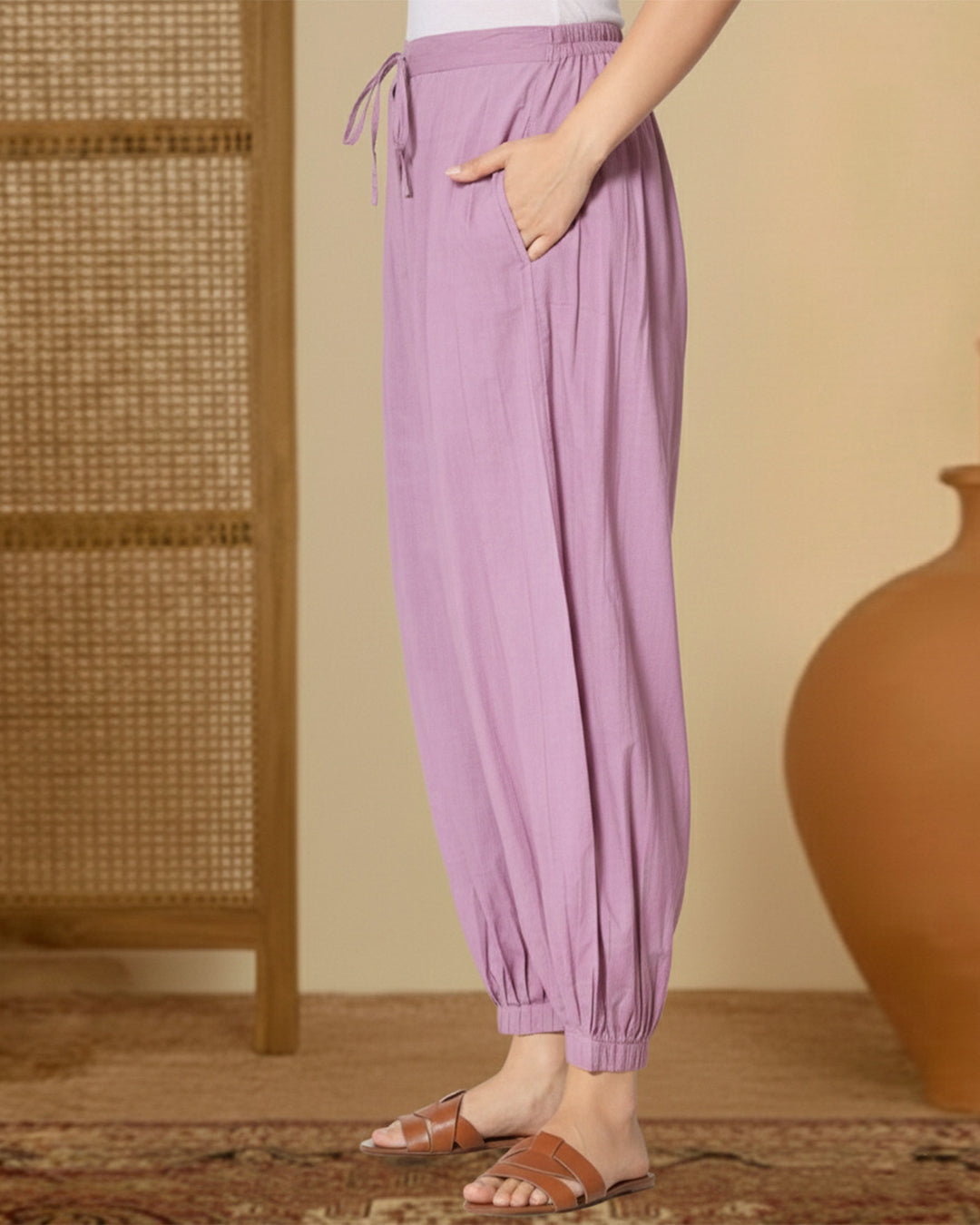 Iris Pink Pleated Salwar