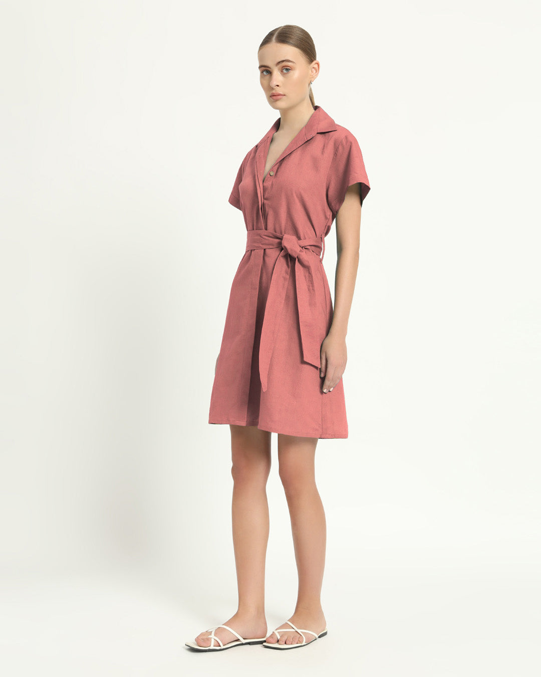 The Loretto Ivory Pink Cotton Dress