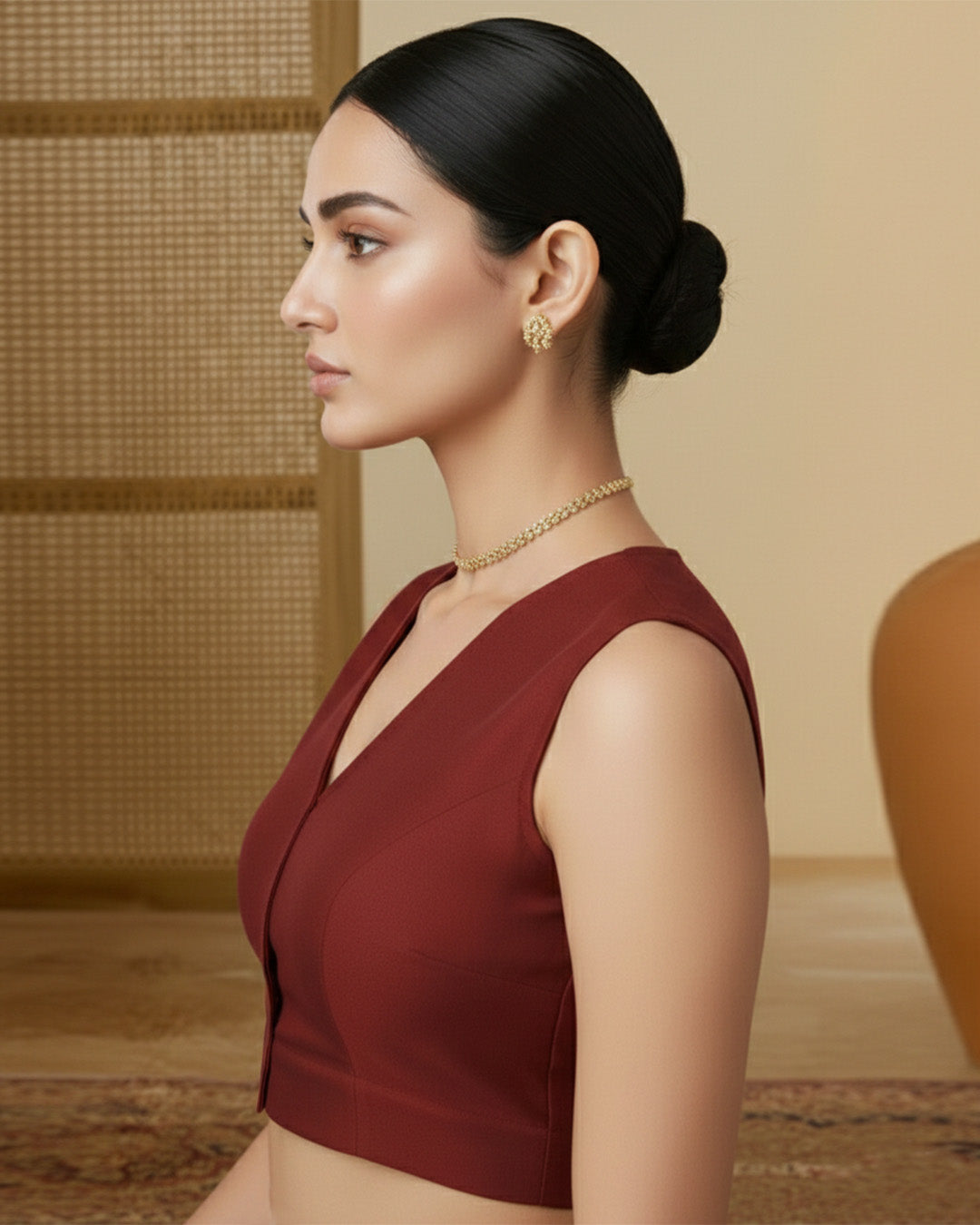 Silk Maroon Classic Muse Blouse