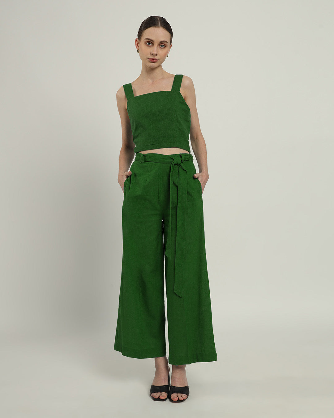 Emerald Sleek Square Crop Solid Top (Without Bottoms)